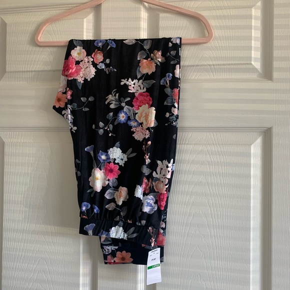 Flora Nikrooz Black Multicolored Floral Print Pajama Lounge Pants Size Large NWT - Picture 4 of 4